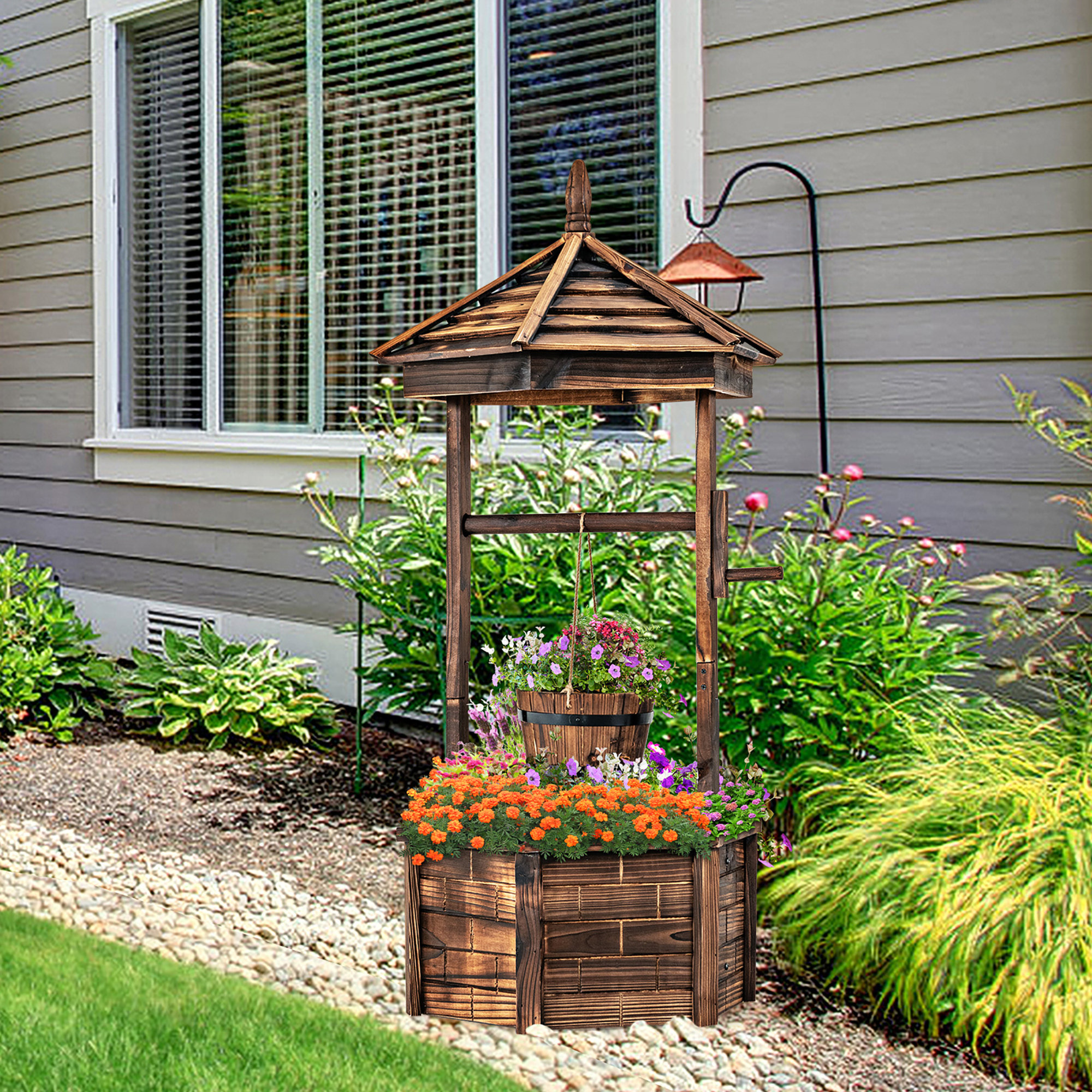 Arlmont & Co. Soriyah Wood No Subject Wishing Well | Wayfair